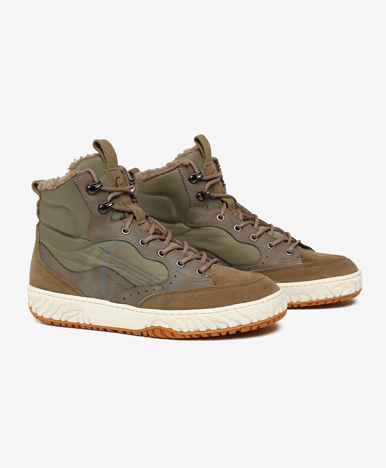 Erkek Kamuflaj Hakiki Deri Sneaker Bot - 3