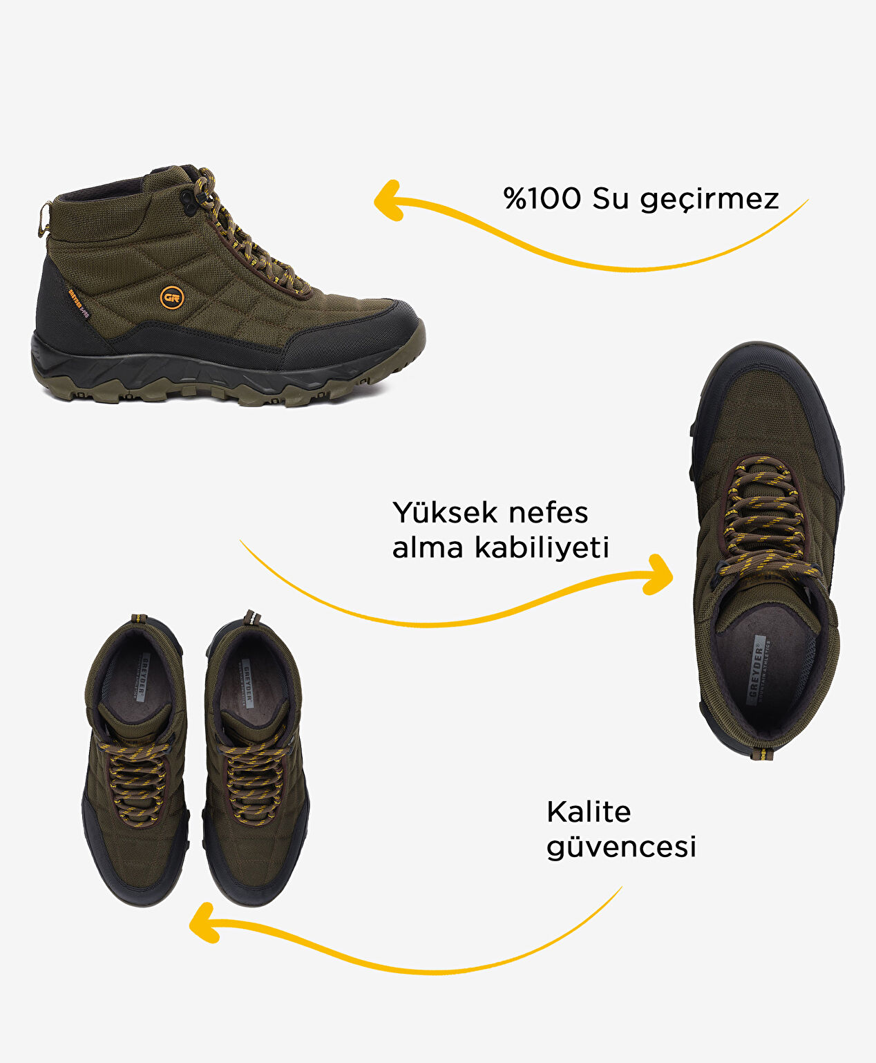 Erkek Haki Su Geçirmez Outdoor Bot - 2