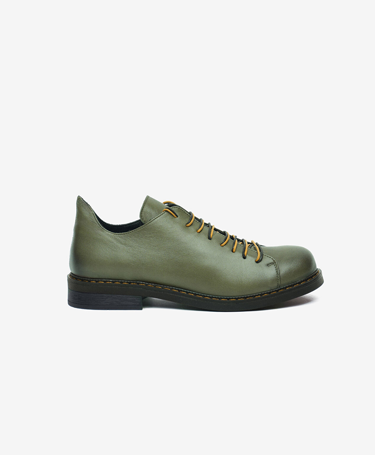 Kadın Haki Hakiki Deri Klasik Ayakkabı - 1