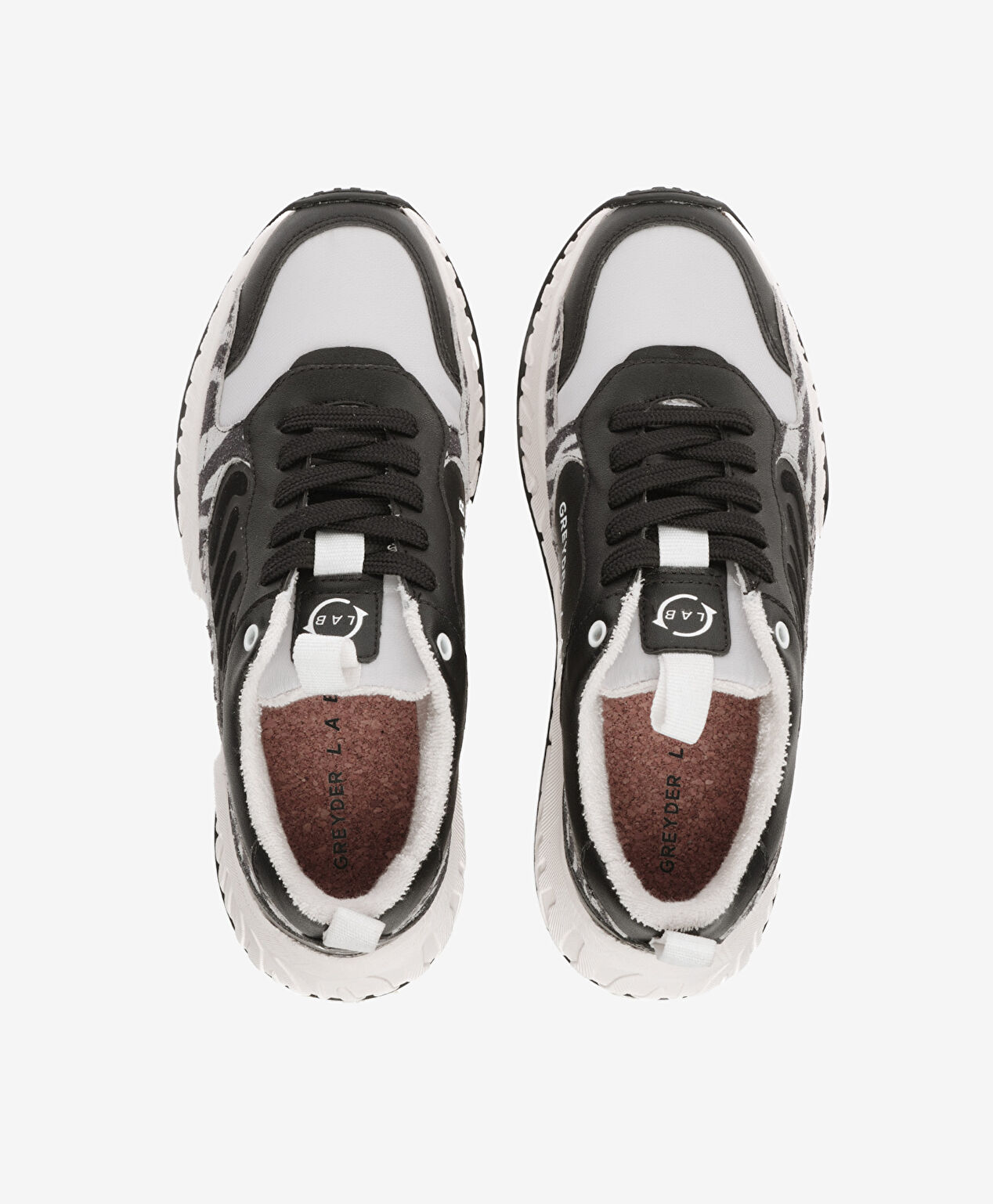 Greyder LAB Kadın Siyah Beyaz Hakiki Deri Spor Ayakkabı - 5