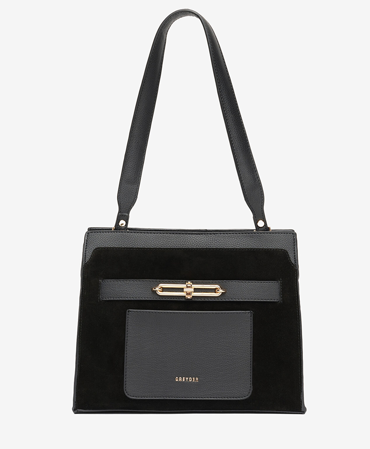 Kadın Siyah Hakiki Deri Kol Çantası - 1