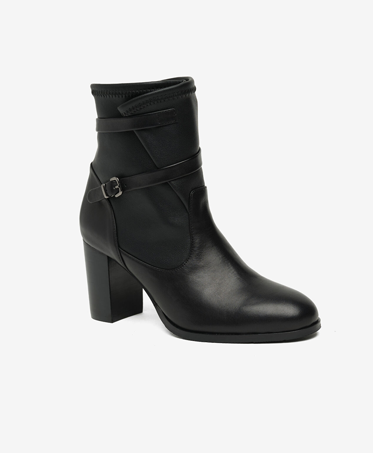 Kadın Siyah Hakiki Deri Topuklu Bot - 2