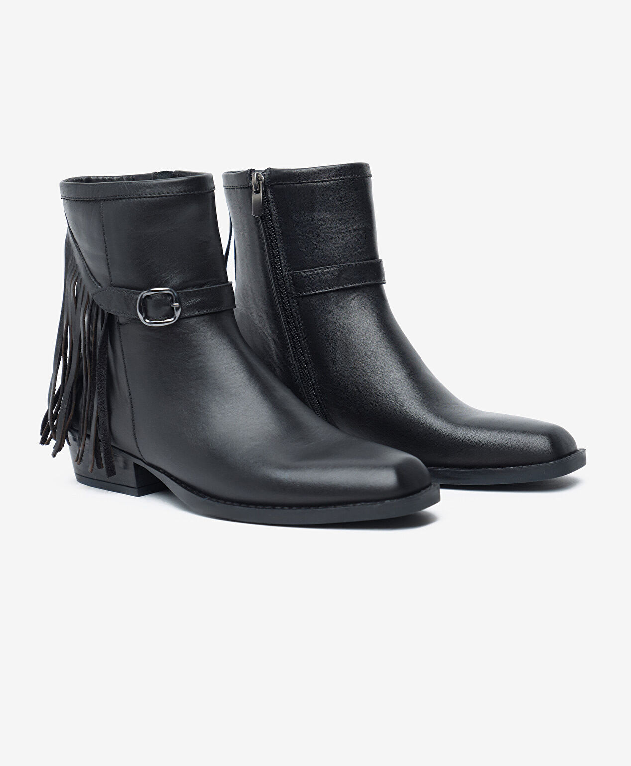 Kadın Siyah Hakiki Deri Topuklu Bot - 3