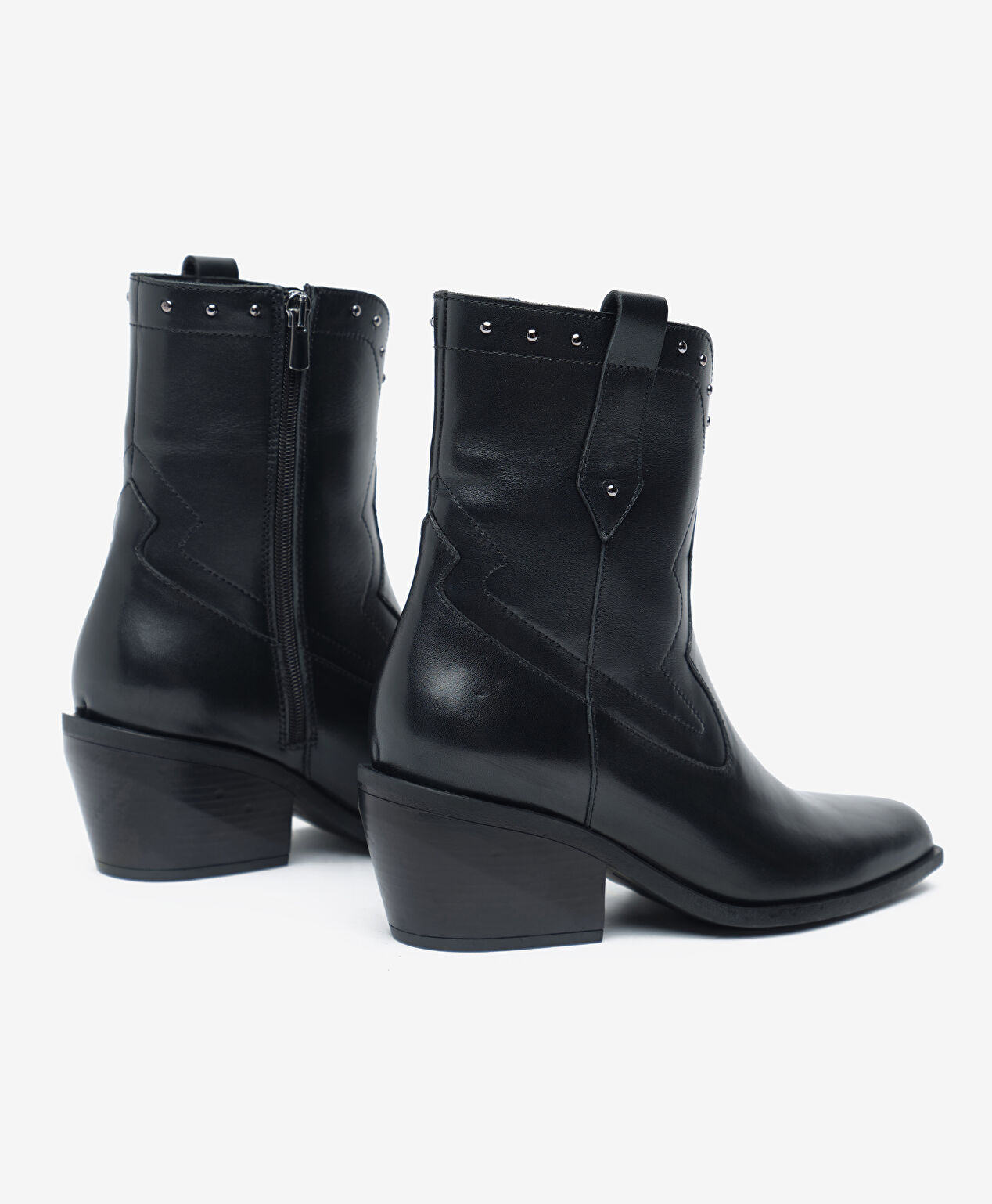 Kadın Siyah Hakiki Deri Topuklu Bot - 4