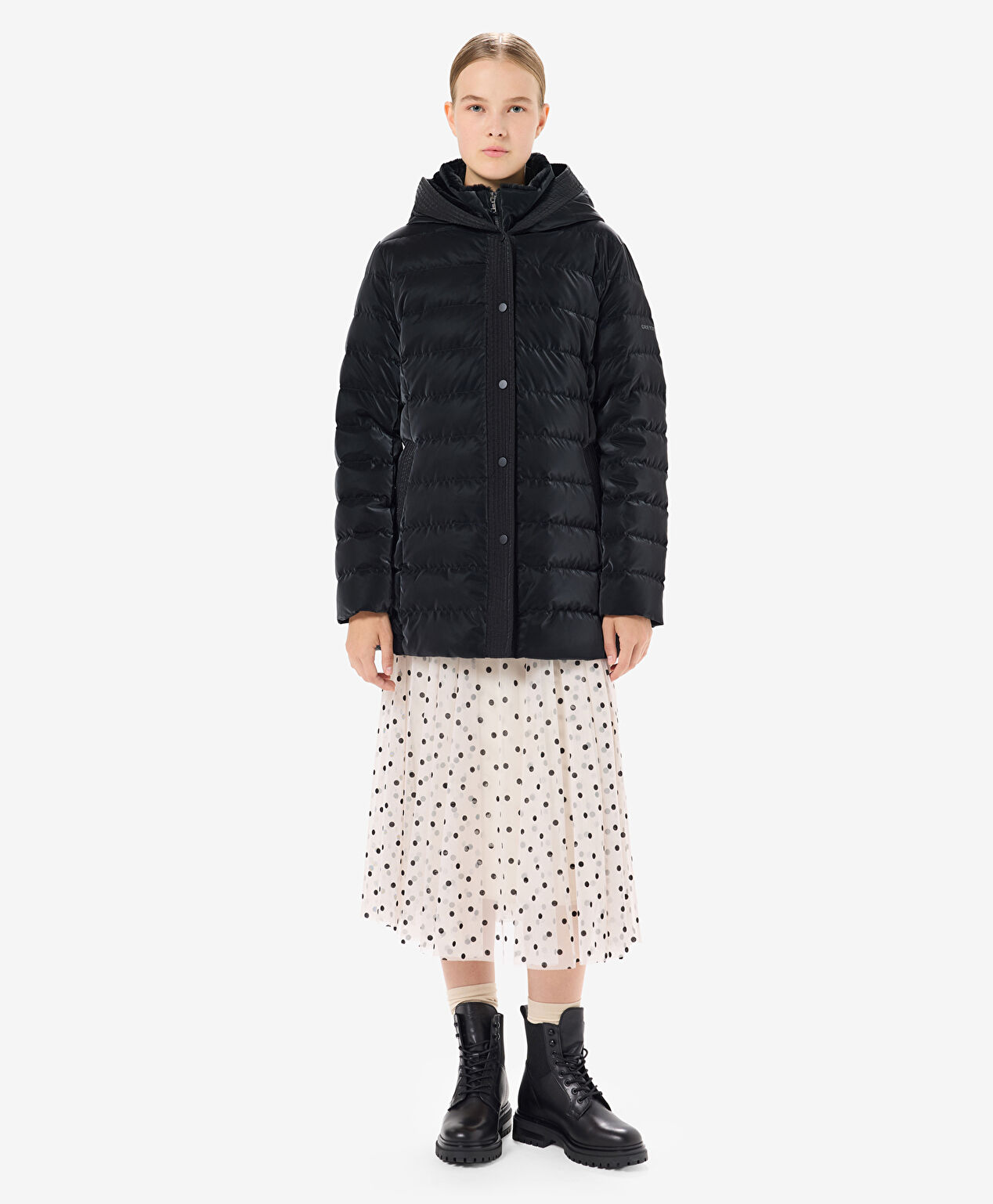 Kadın Siyah Suya Dayanıklı Kaz Tüyü Mont - 4