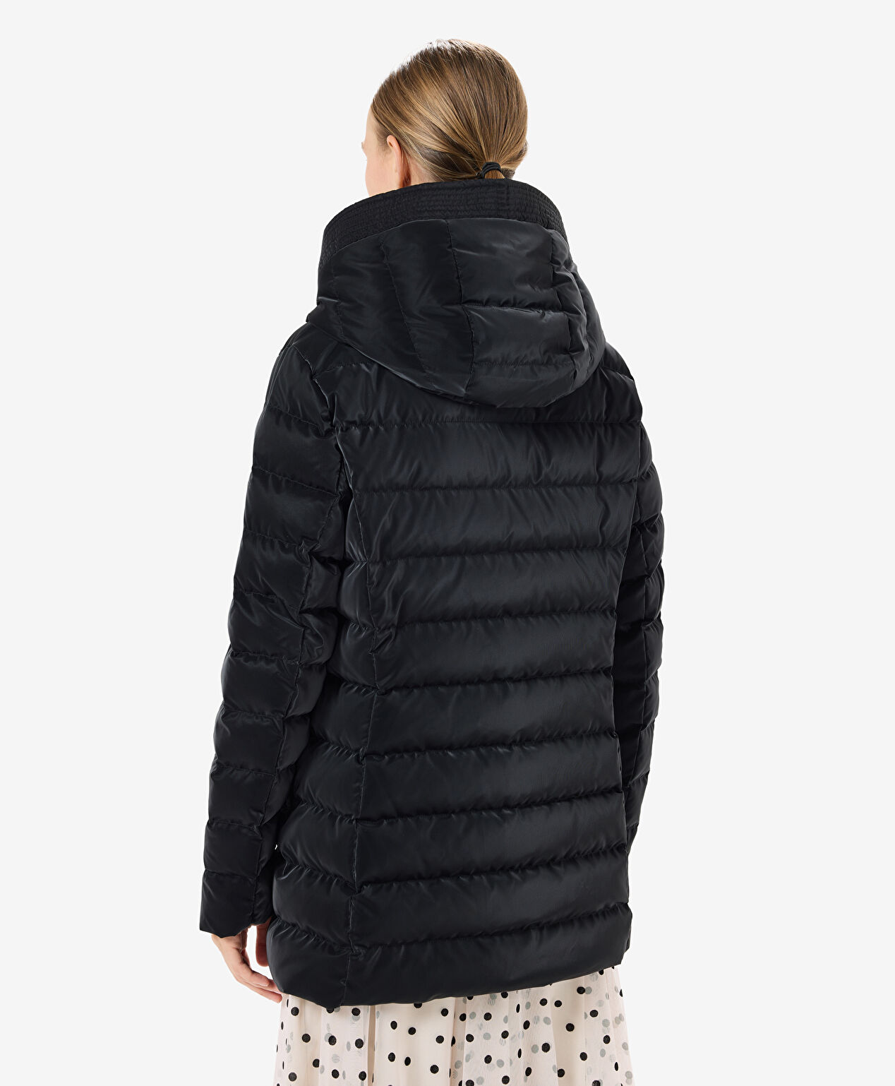 Kadın Siyah Suya Dayanıklı Kaz Tüyü Mont - 2