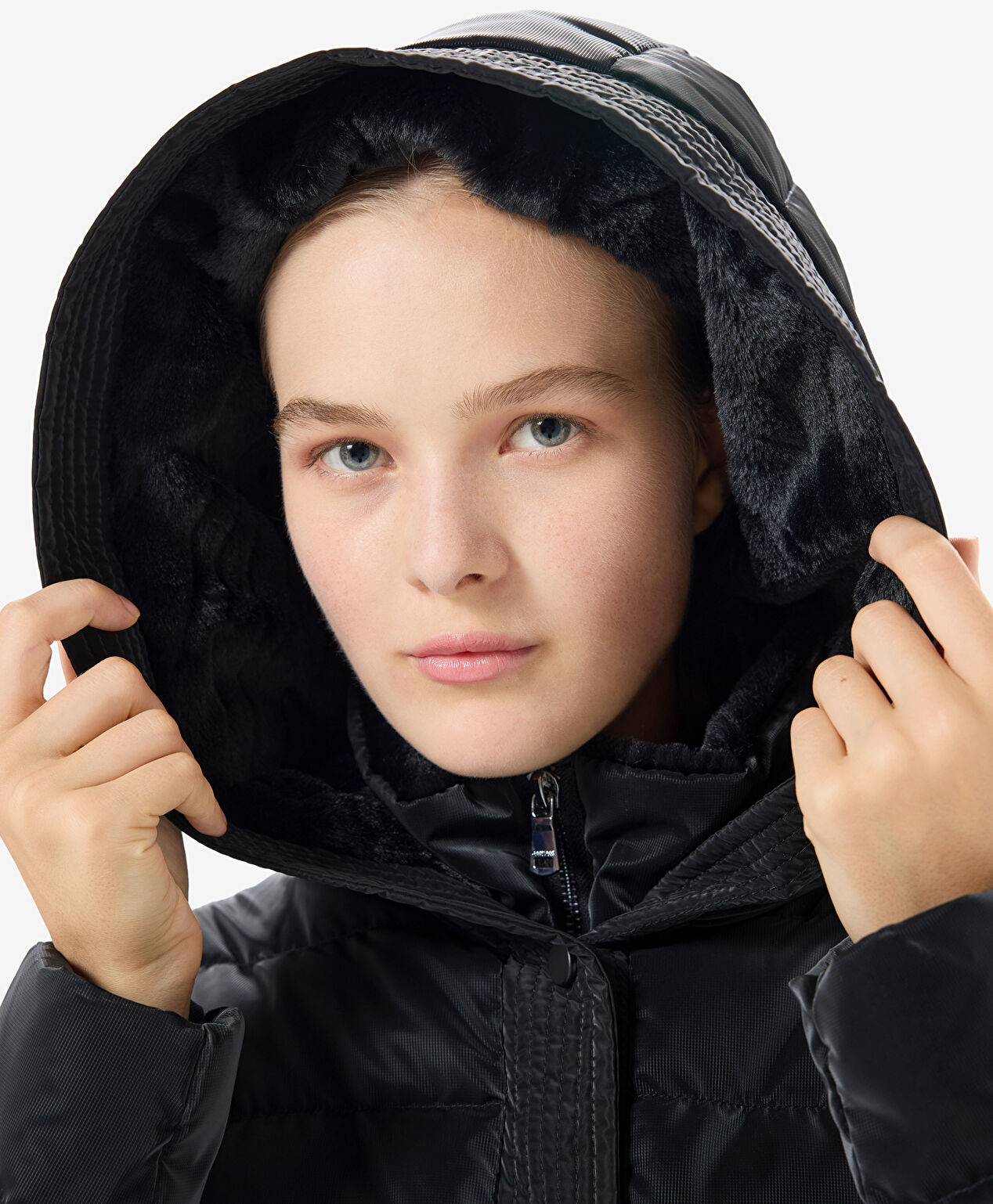 Kadın Siyah Suya Dayanıklı Kaz Tüyü Mont - 6