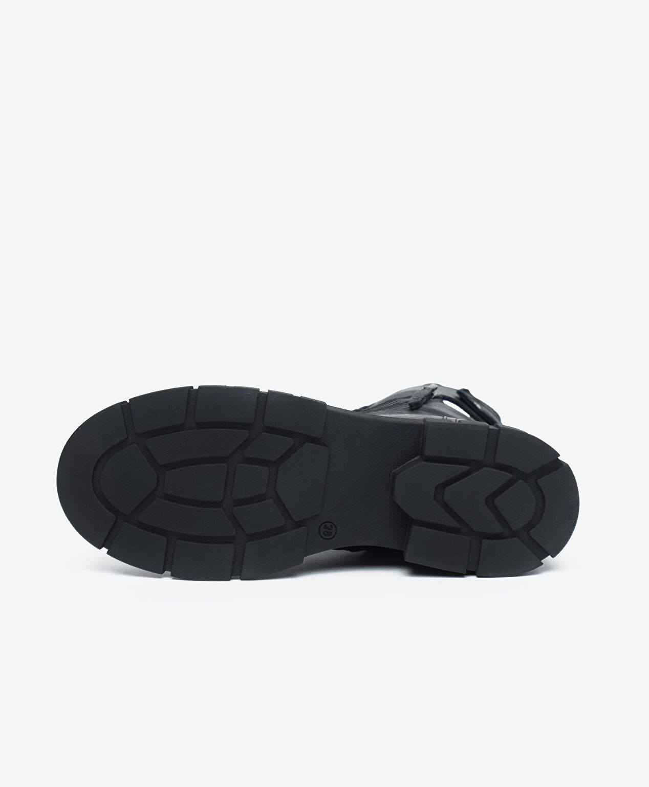 Kadın Siyah Hakiki Deri Military Bot - 4