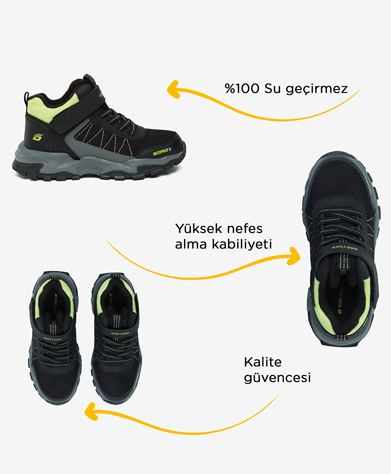 Çocuk Siyah Su Geçirmez Outdoor Bot - 2