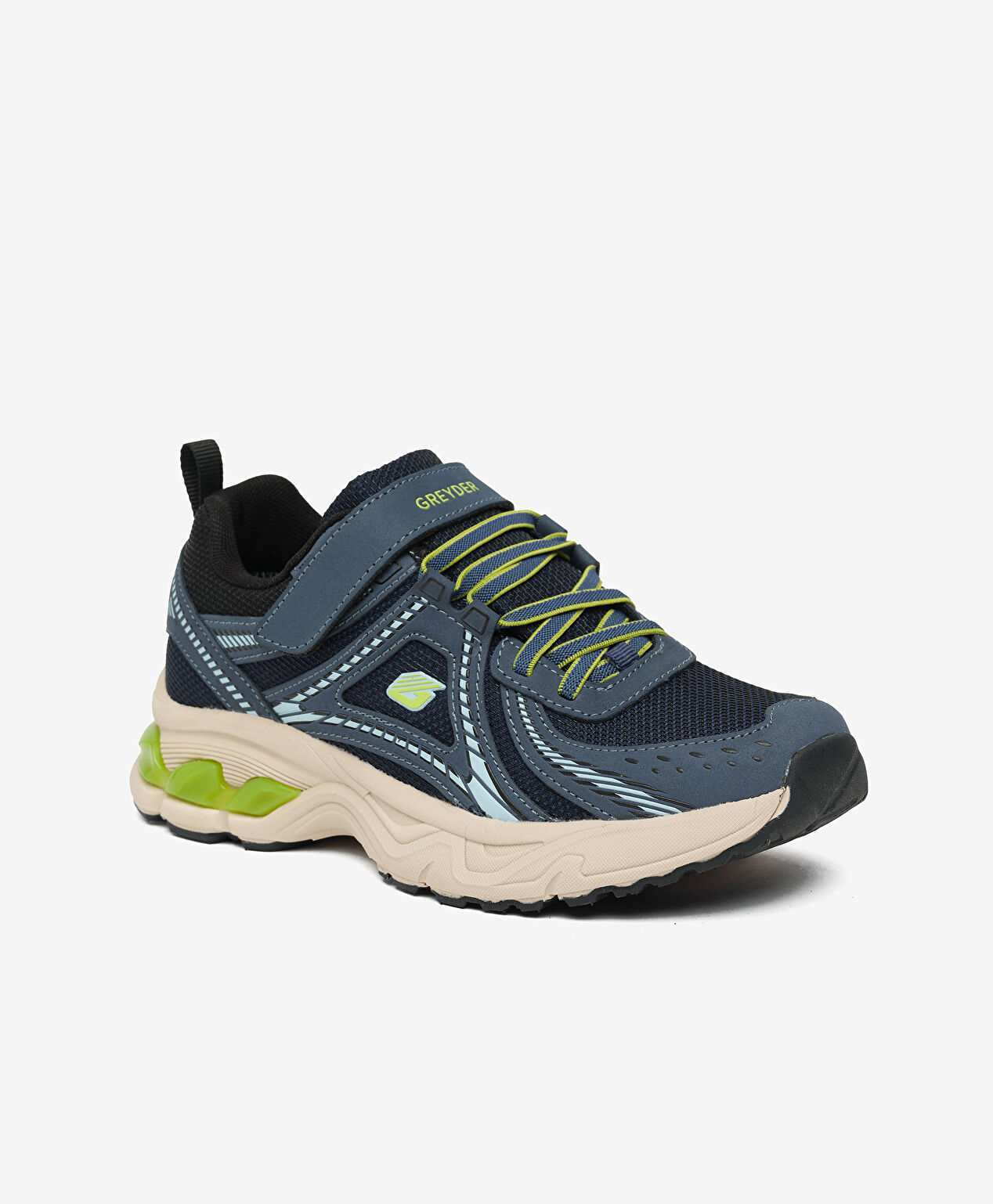 Çocuk Lacivert Yeşil Su Geçirmez Hakiki Deri Spor Ayakkabı - 3