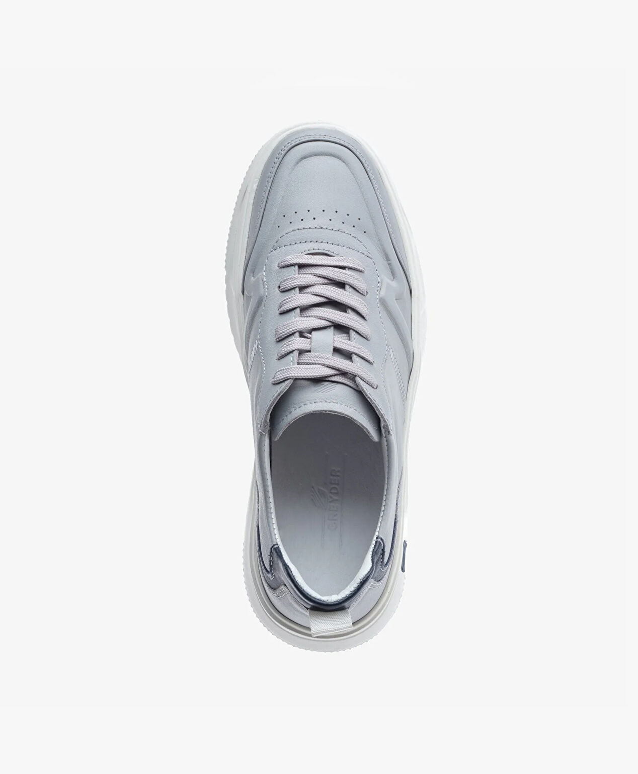 Erkek Açık Gri Hakiki Deri Sneaker Ayakkabı - 4