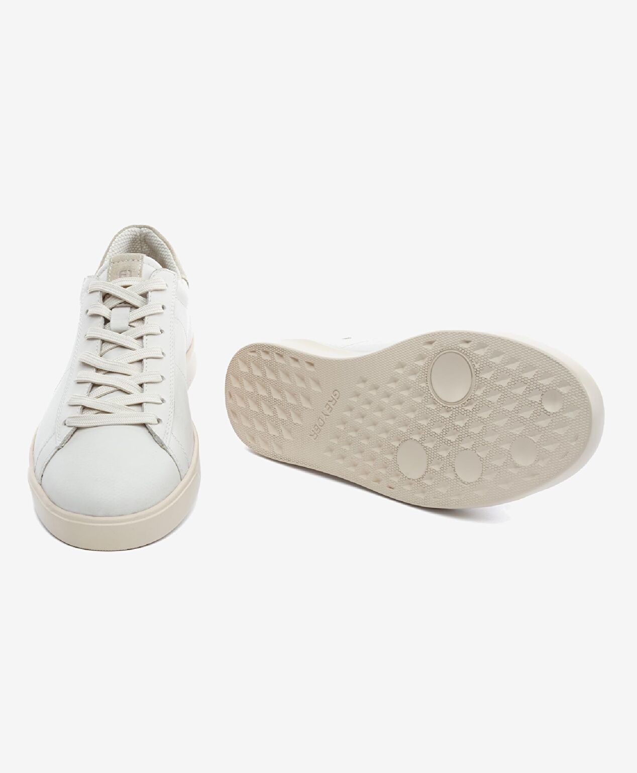 Erkek Kirli Beyaz Hakiki Deri Sneaker Ayakkabı - 6