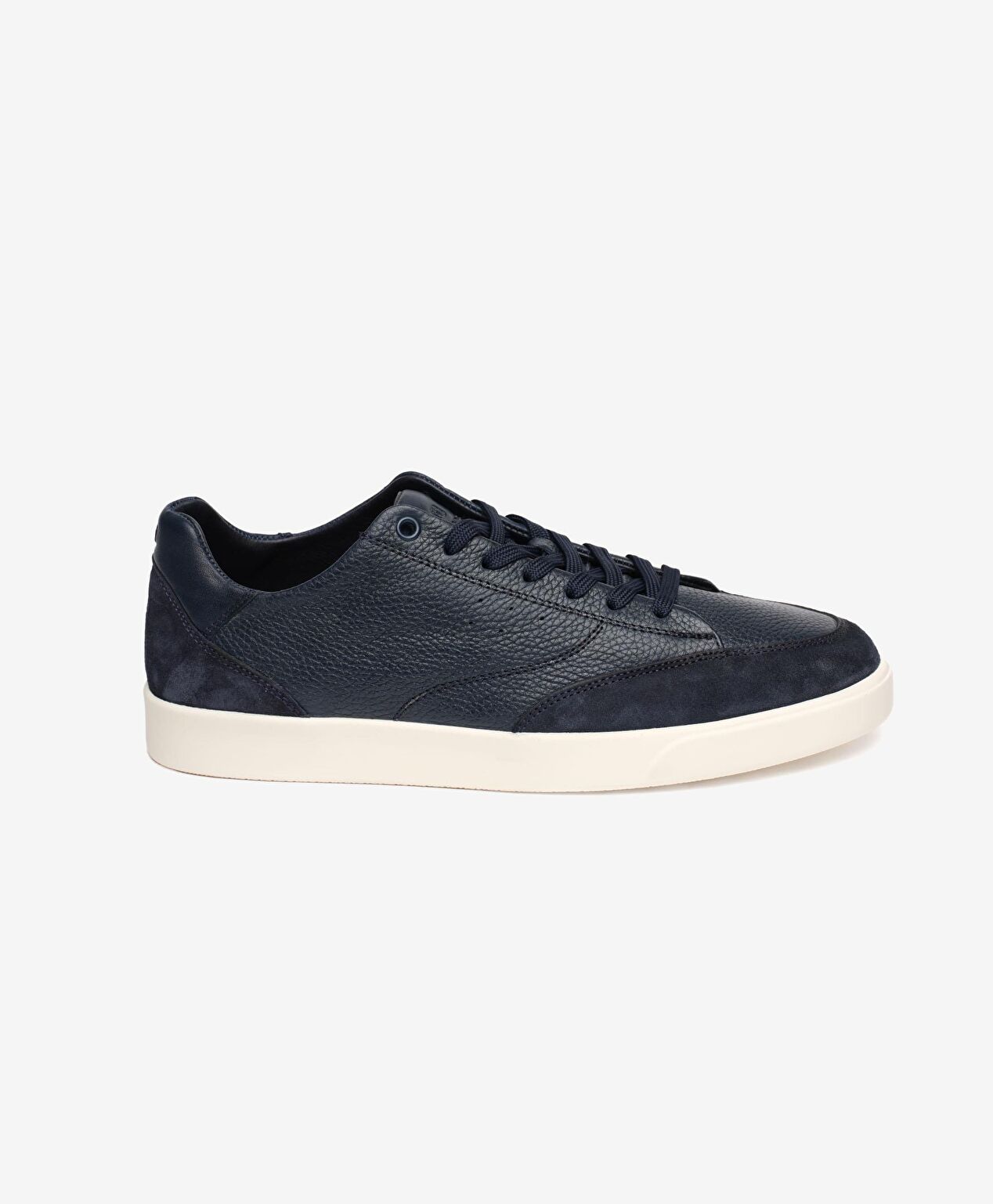 Erkek Lacivert Hakiki Deri Sneaker Ayakkabı - 1