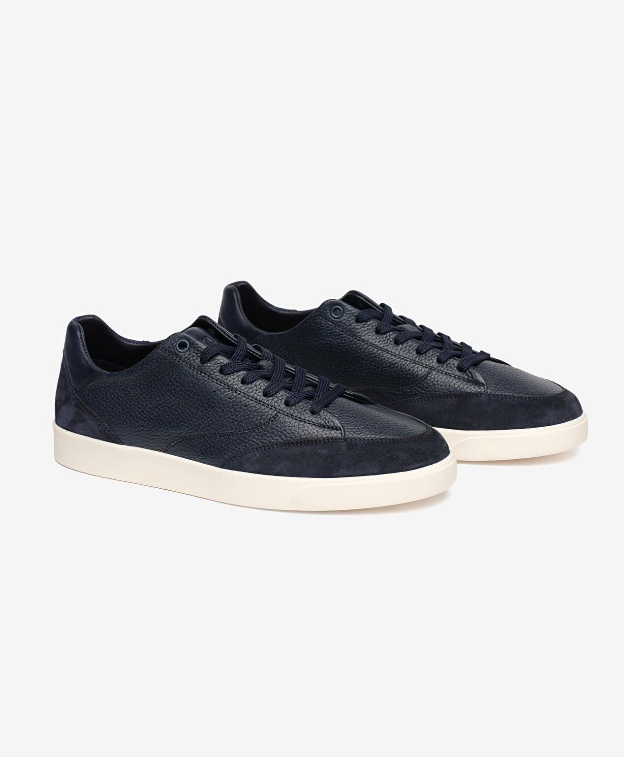 Erkek Lacivert Hakiki Deri Sneaker Ayakkabı - 3