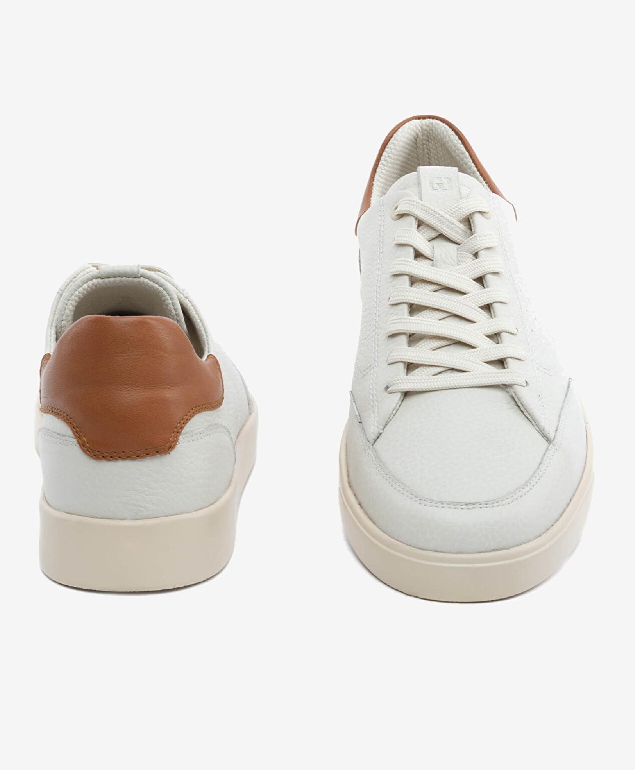 Erkek Kirli Beyaz Hakiki Deri Sneaker Ayakkabı - 7