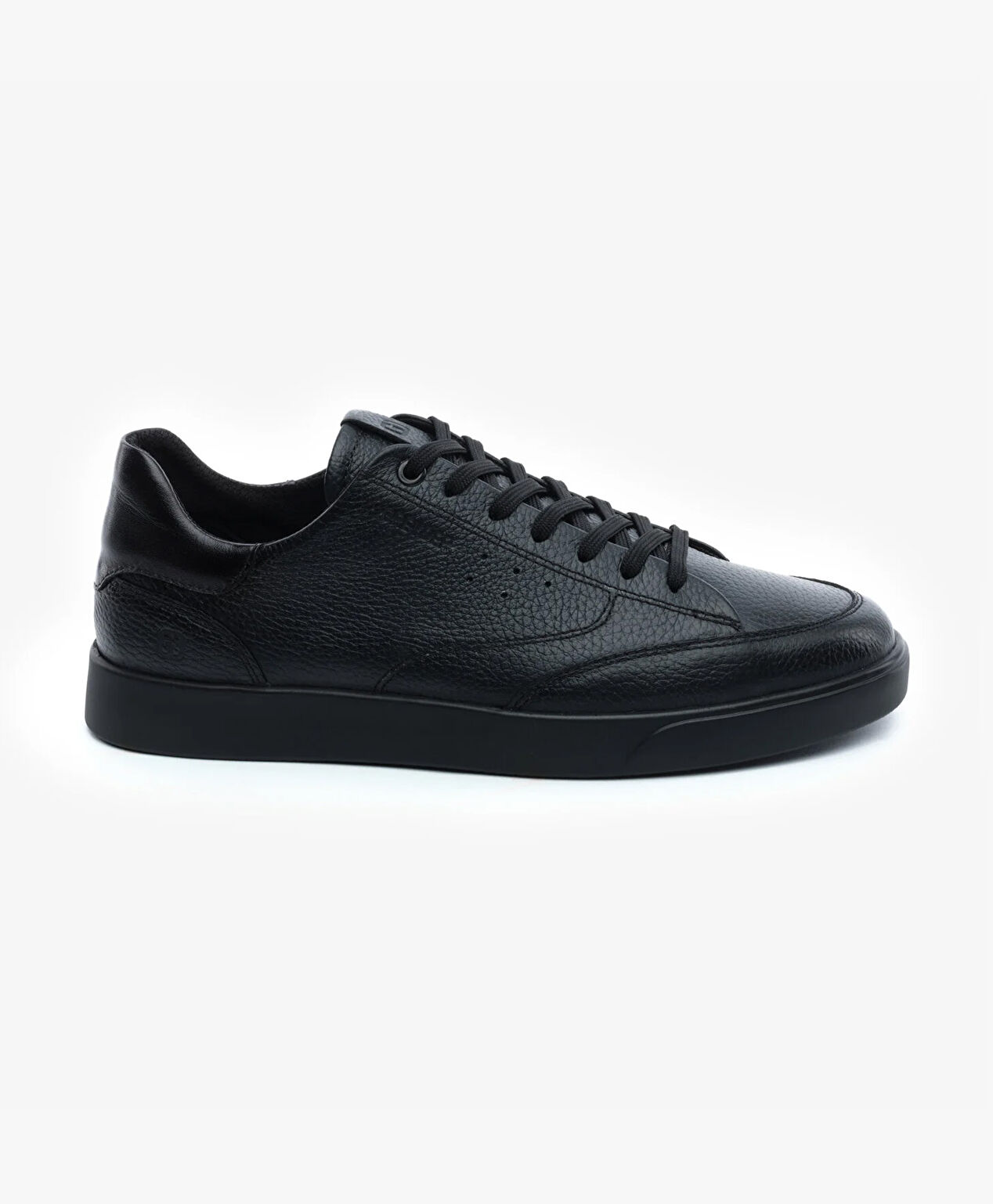 Erkek Siyah Hakiki Deri Sneaker Ayakkabı - 1