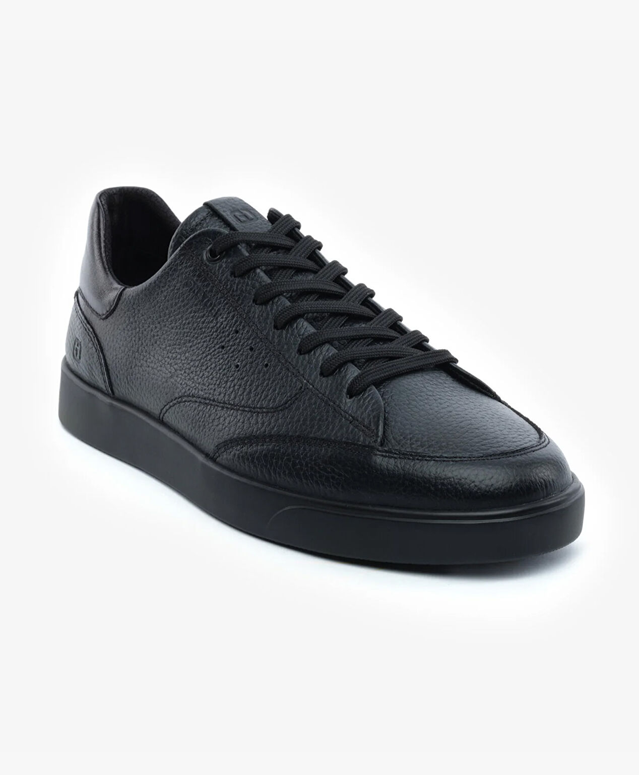 Erkek Siyah Hakiki Deri Sneaker Ayakkabı - 2
