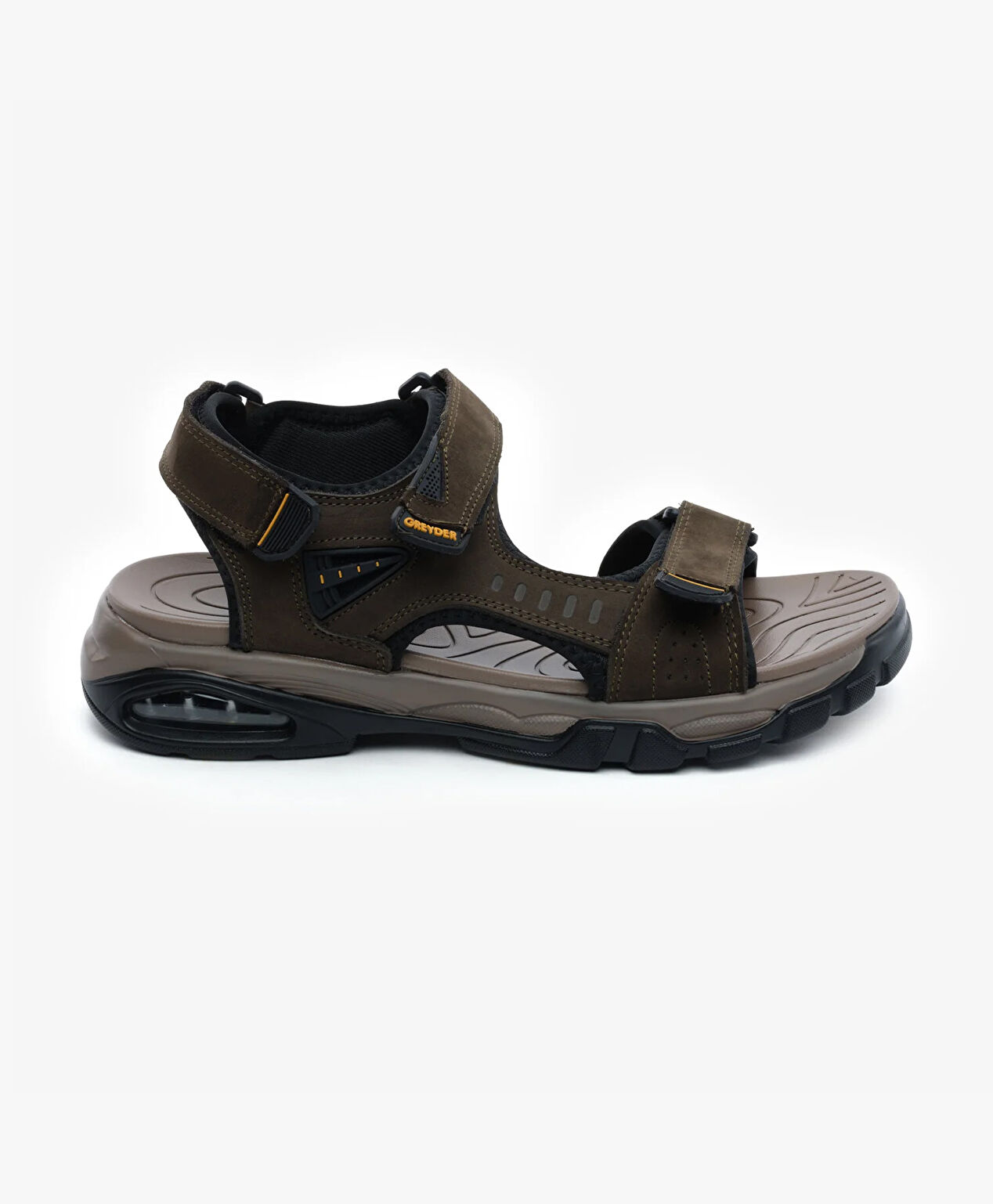 Erkek Haki Hakiki Deri Sandalet - 1