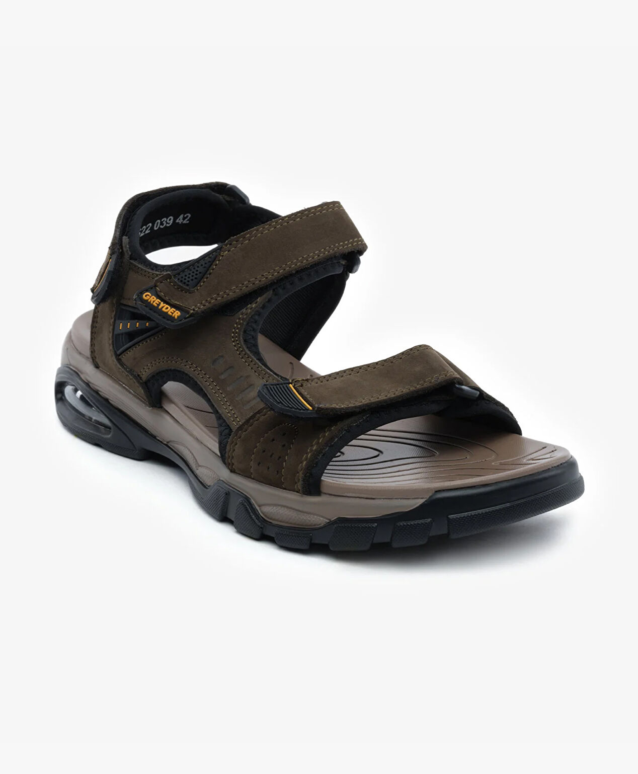 Erkek Haki Hakiki Deri Sandalet - 2