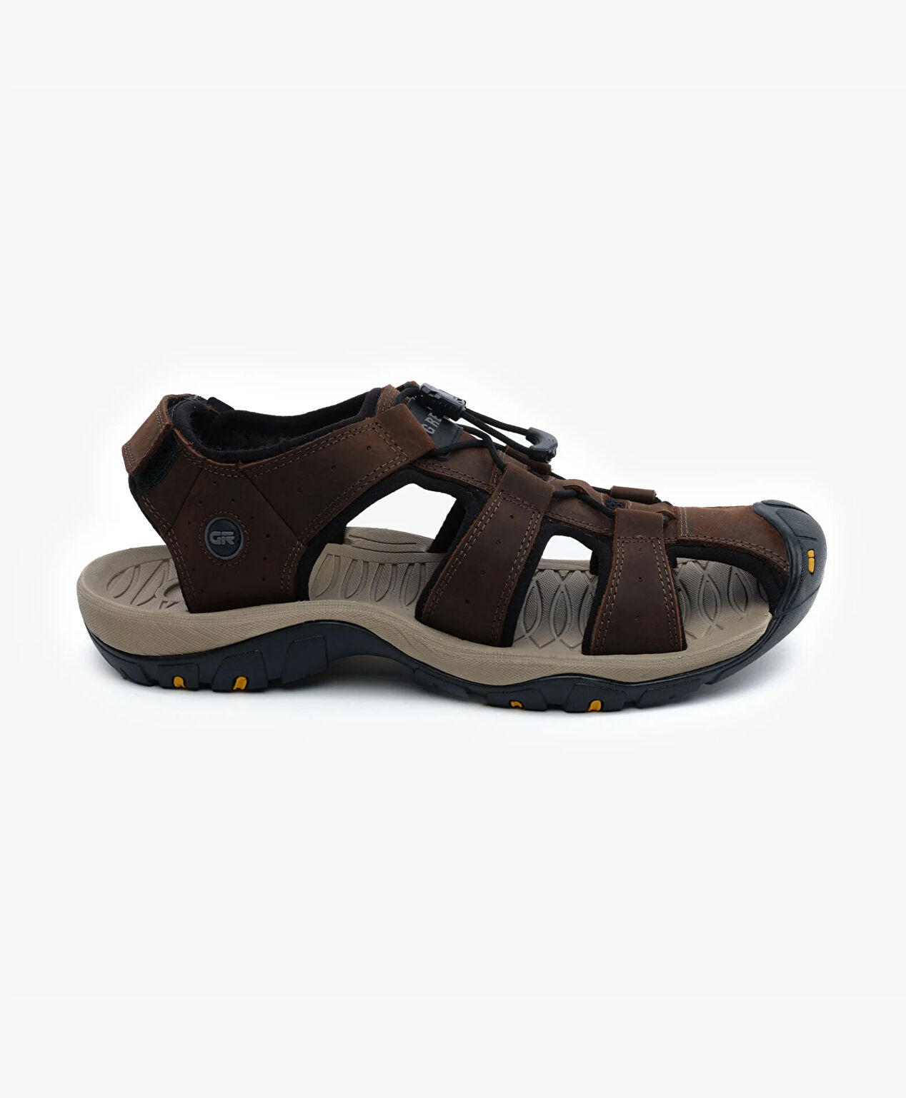 Erkek Haki Hakiki Deri Sandalet - 1