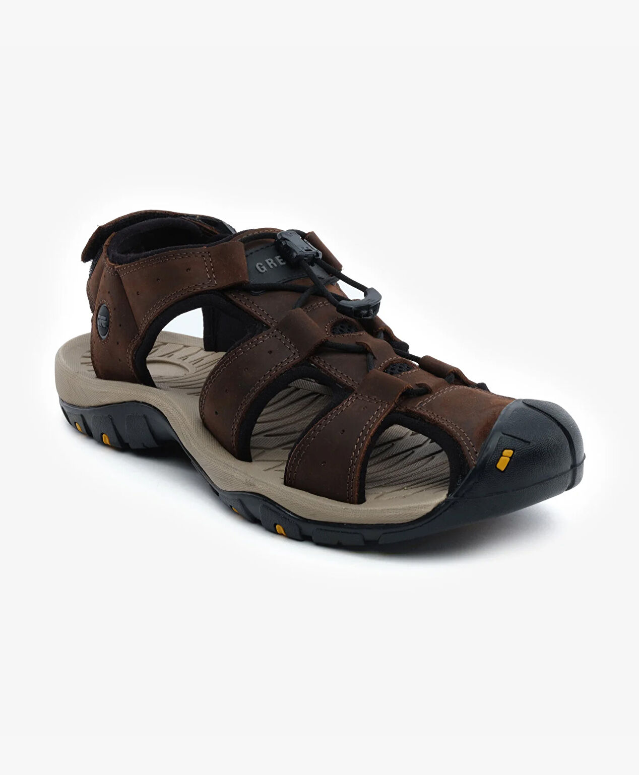 Erkek Haki Hakiki Deri Sandalet - 2