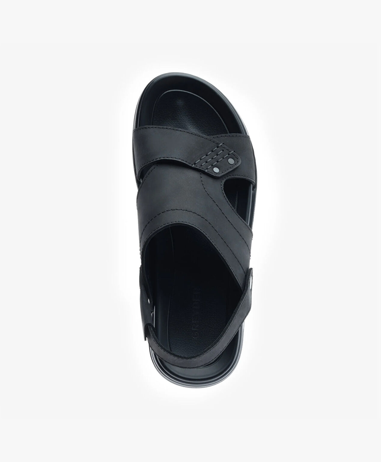 Erkek Siyah Hakiki Deri Sandalet - 4