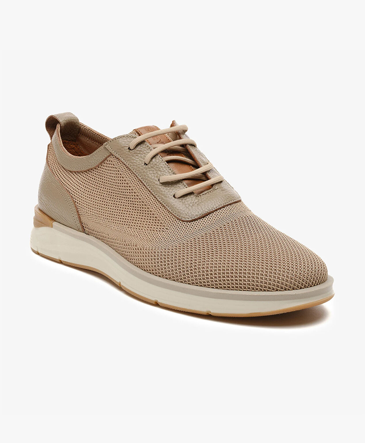 Erkek Bej Hakiki Deri Sneaker Ayakkabı - 2