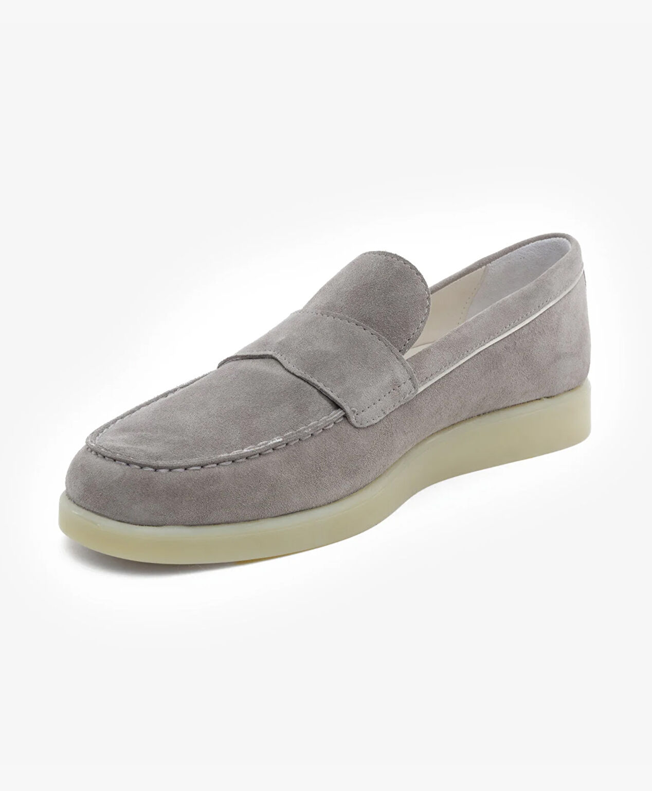 Erkek Gri Hakiki Deri Loafer Ayakkabı - 3