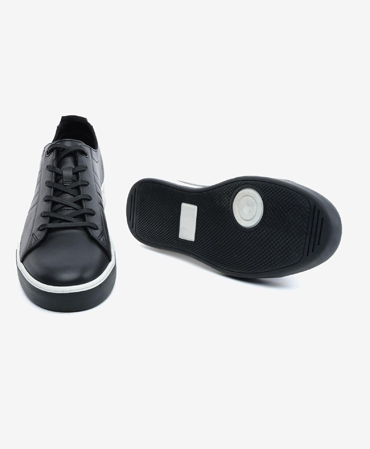 Erkek Siyah Hakiki Deri Sneaker Ayakkabı - 6