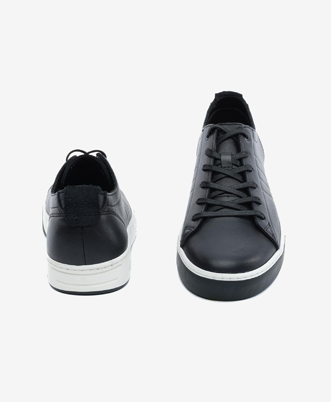 Erkek Siyah Hakiki Deri Sneaker Ayakkabı - 7