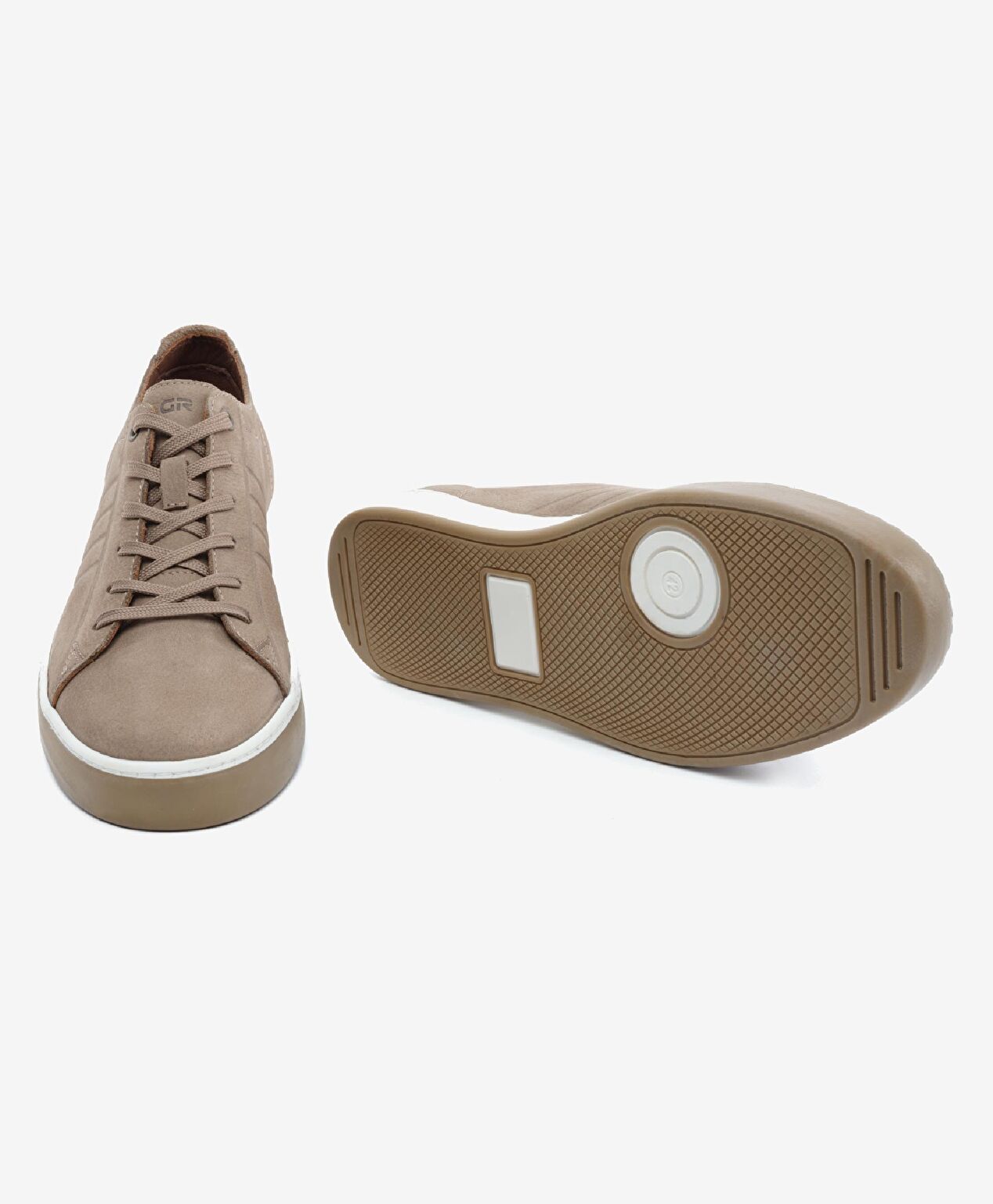 Büyük Beden Erkek Vizon Hakiki Deri Sneaker Ayakkabı - 6