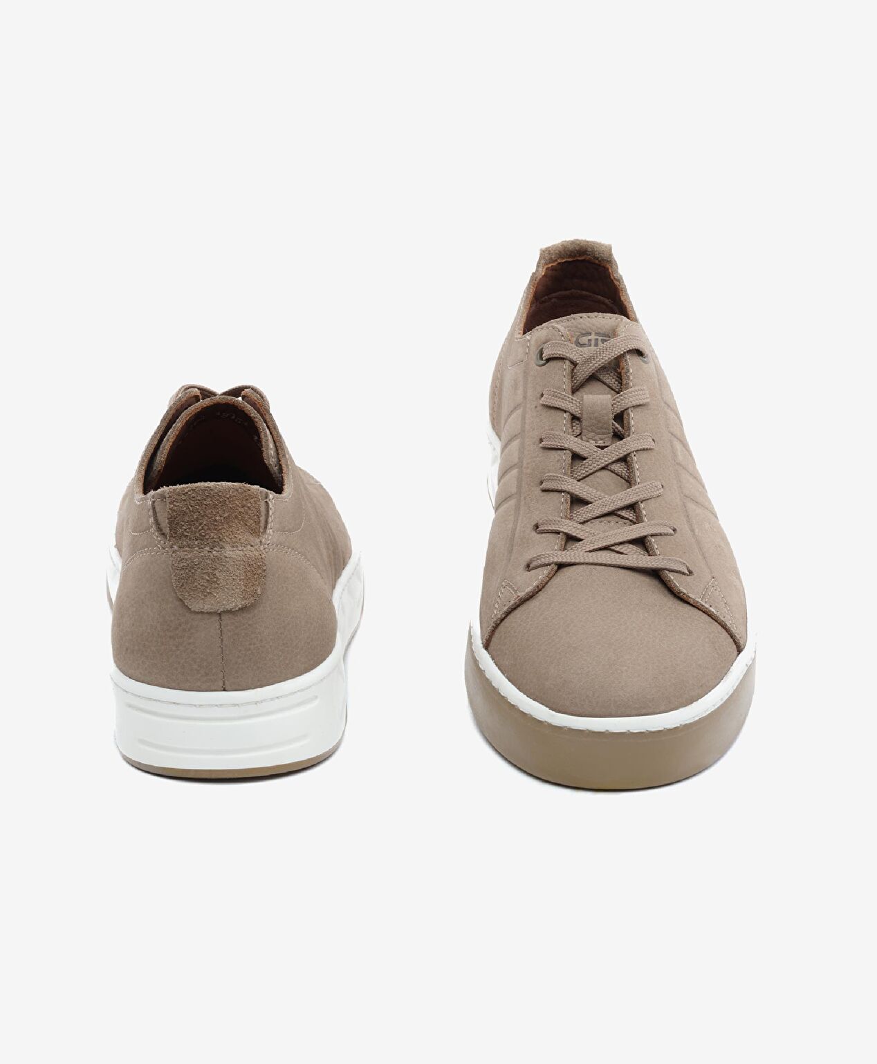 Büyük Beden Erkek Vizon Hakiki Deri Sneaker Ayakkabı - 7