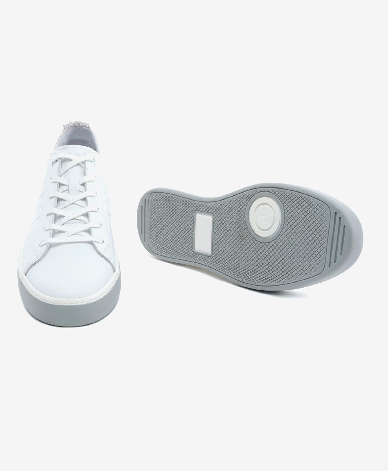Büyük Beden Erkek Beyaz Hakiki Deri Sneaker Ayakkabı - 6