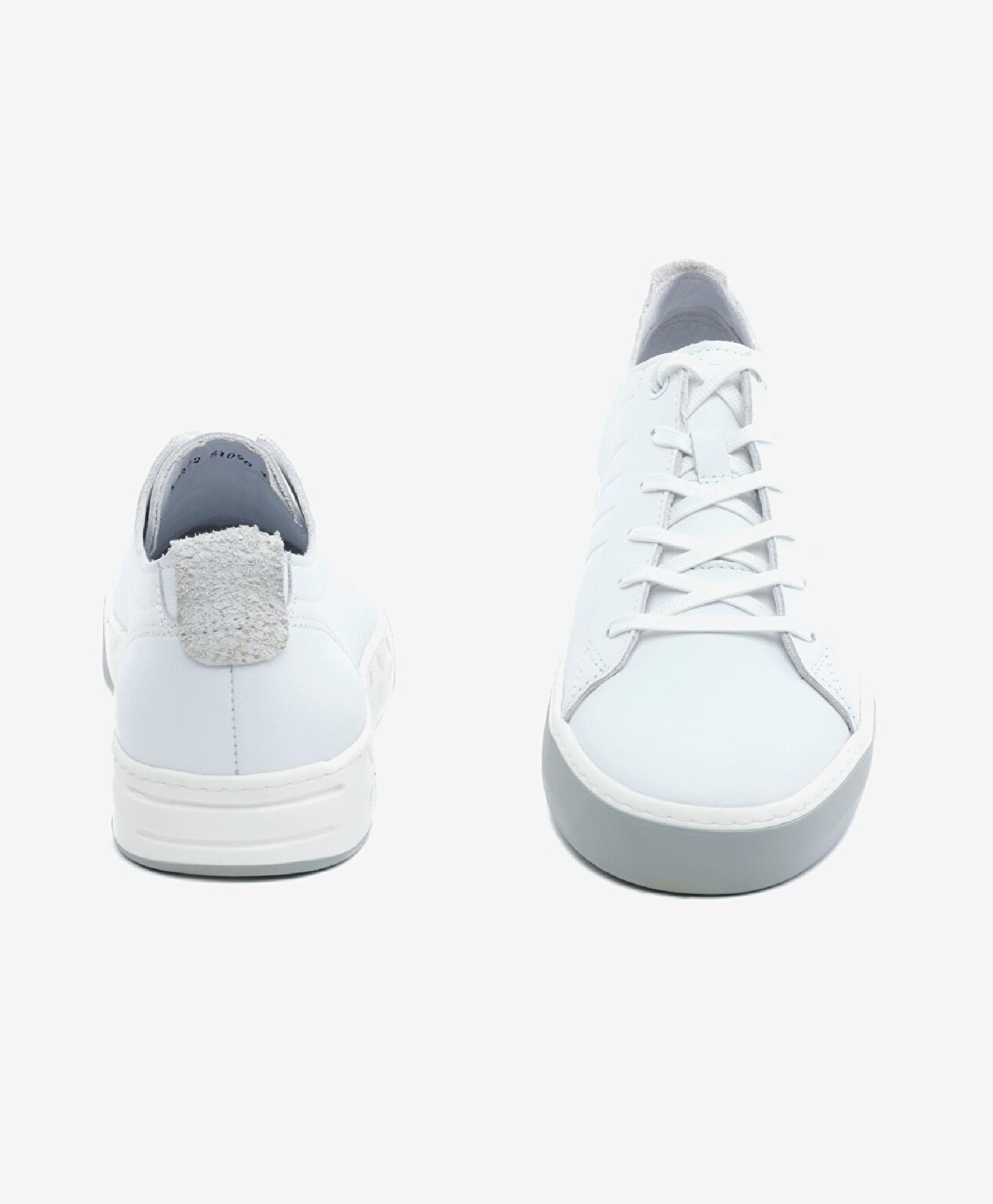 Büyük Beden Erkek Beyaz Hakiki Deri Sneaker Ayakkabı - 7