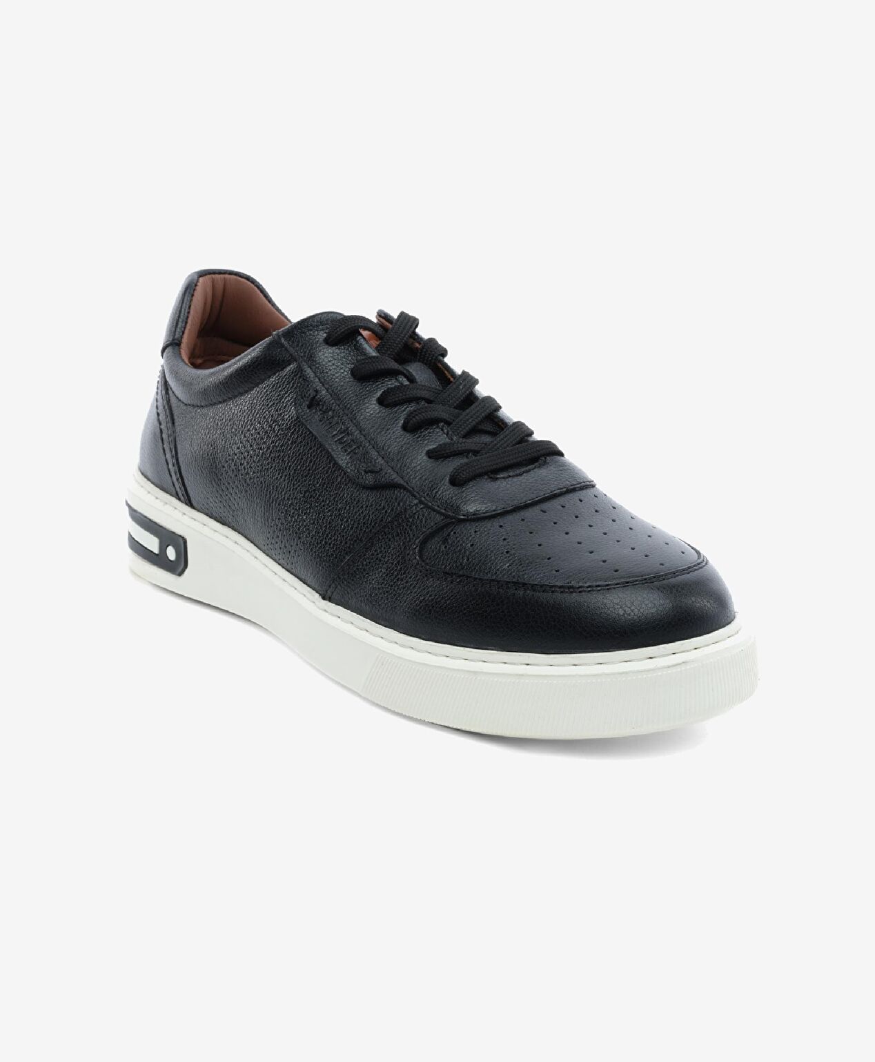 Büyük Beden Erkek Siyah Hakiki Deri Sneaker Ayakkabı - 2