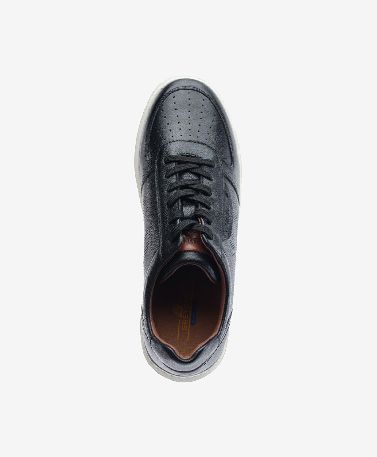 Büyük Beden Erkek Siyah Hakiki Deri Sneaker Ayakkabı - 4