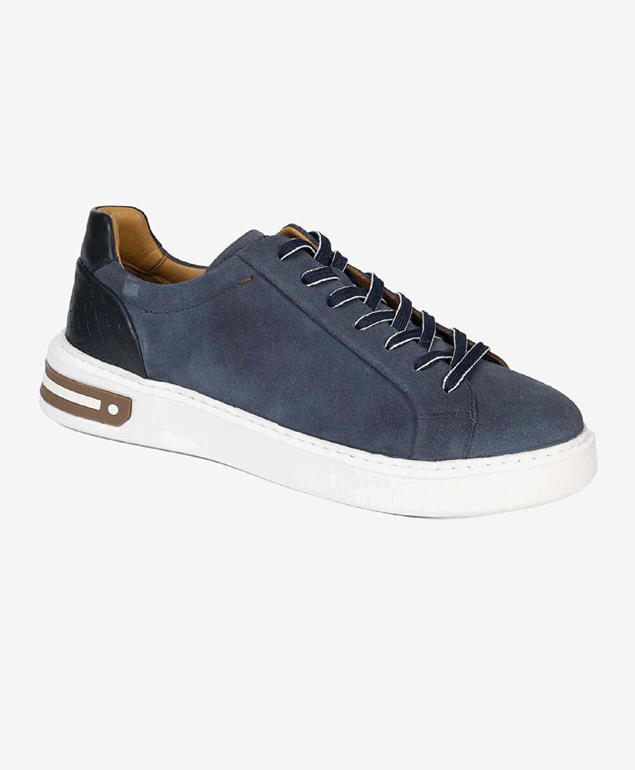 Erkek Indigo Hakiki Deri Sneaker Ayakkabı - 1