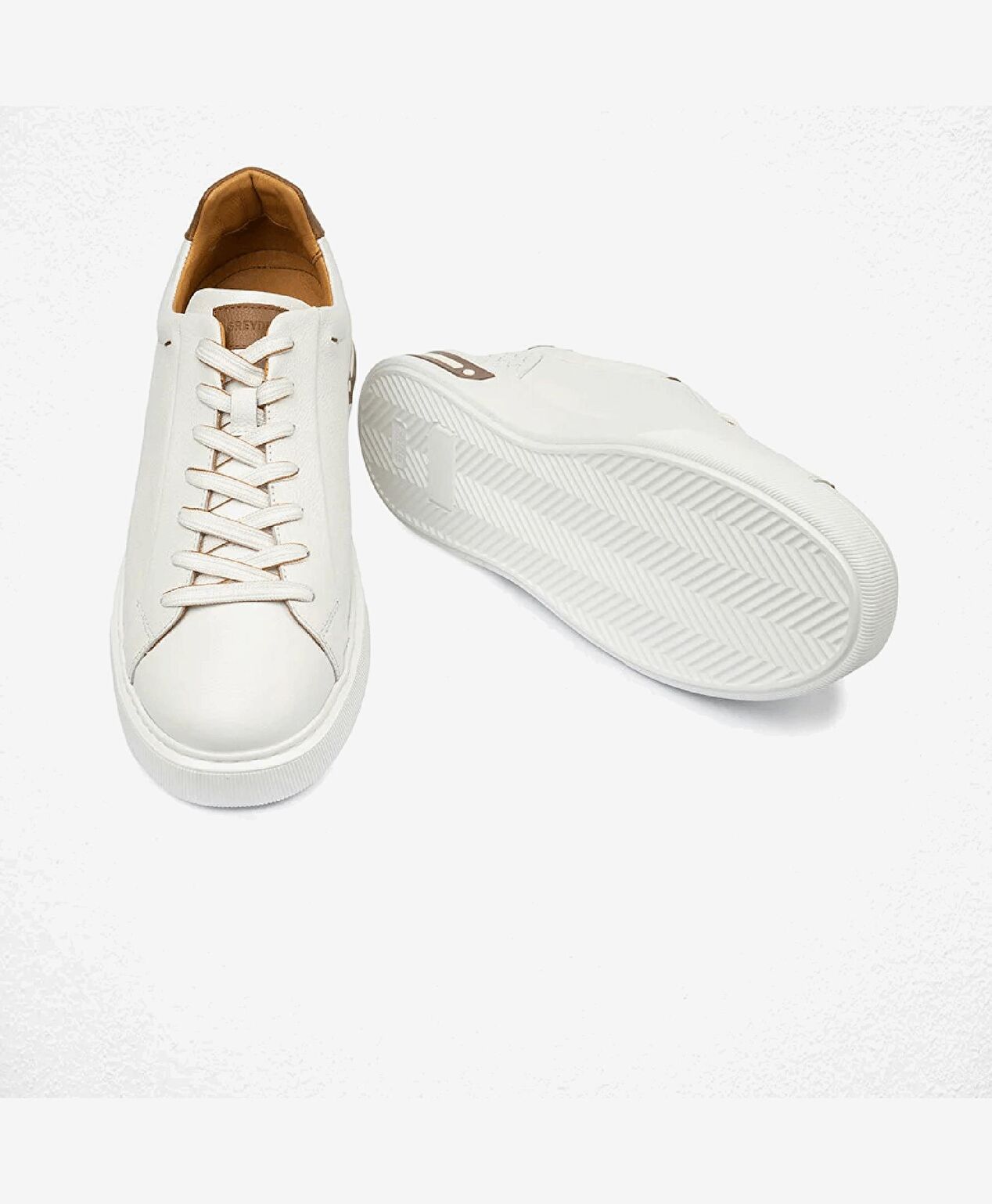 Erkek Beyaz Hakiki Deri Sneaker Ayakkabı - 8