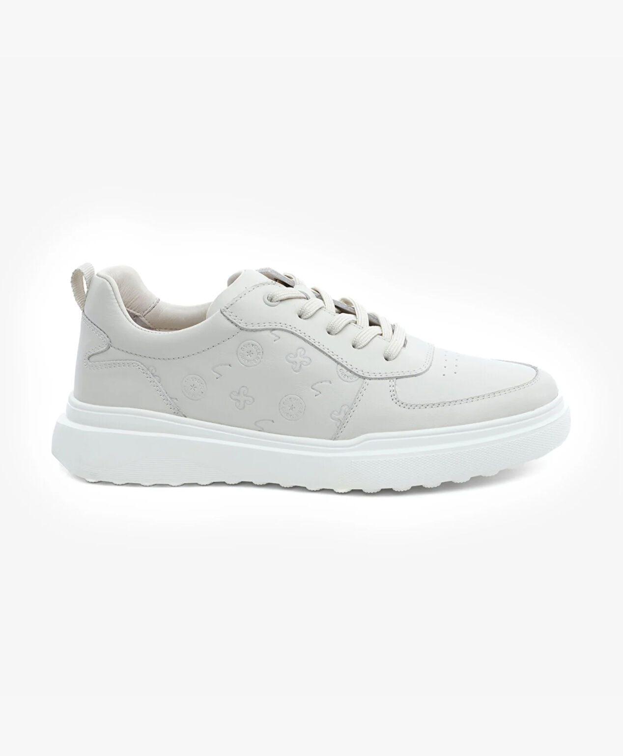 Erkek Kirli Beyaz Hakiki Deri Sneaker Ayakkabı - 1