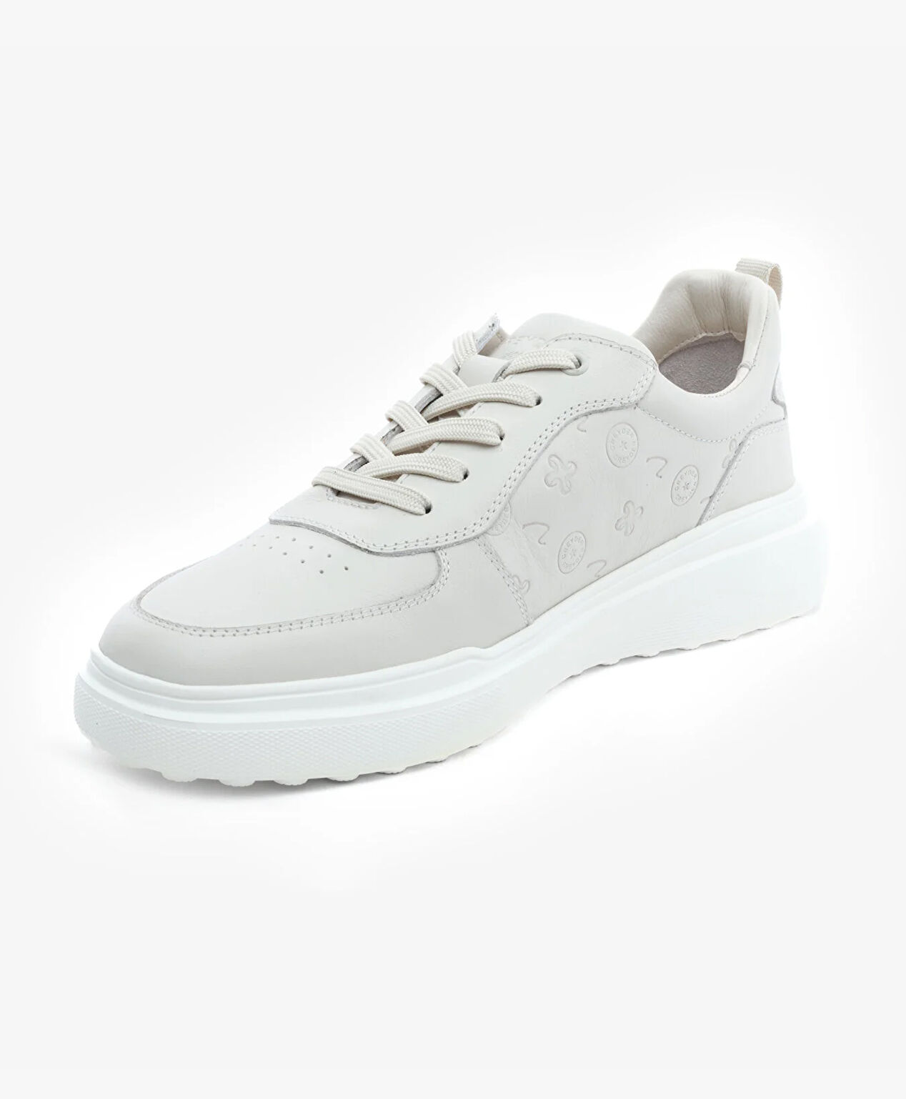 Erkek Kirli Beyaz Hakiki Deri Sneaker Ayakkabı - 3