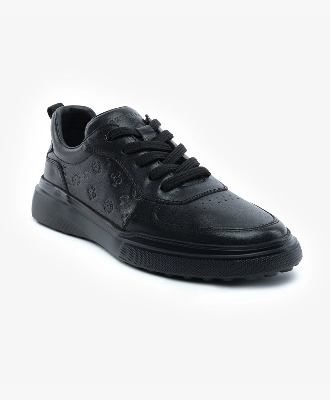 Erkek Siyah Hakiki Deri Sneaker Ayakkabı - 2
