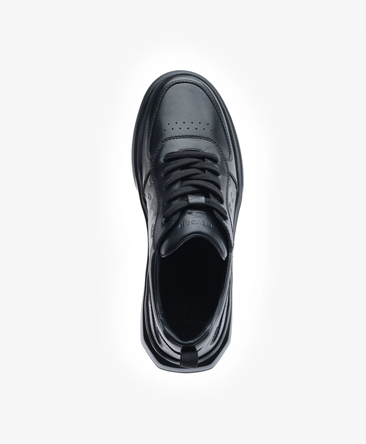 Erkek Siyah Hakiki Deri Sneaker Ayakkabı - 4