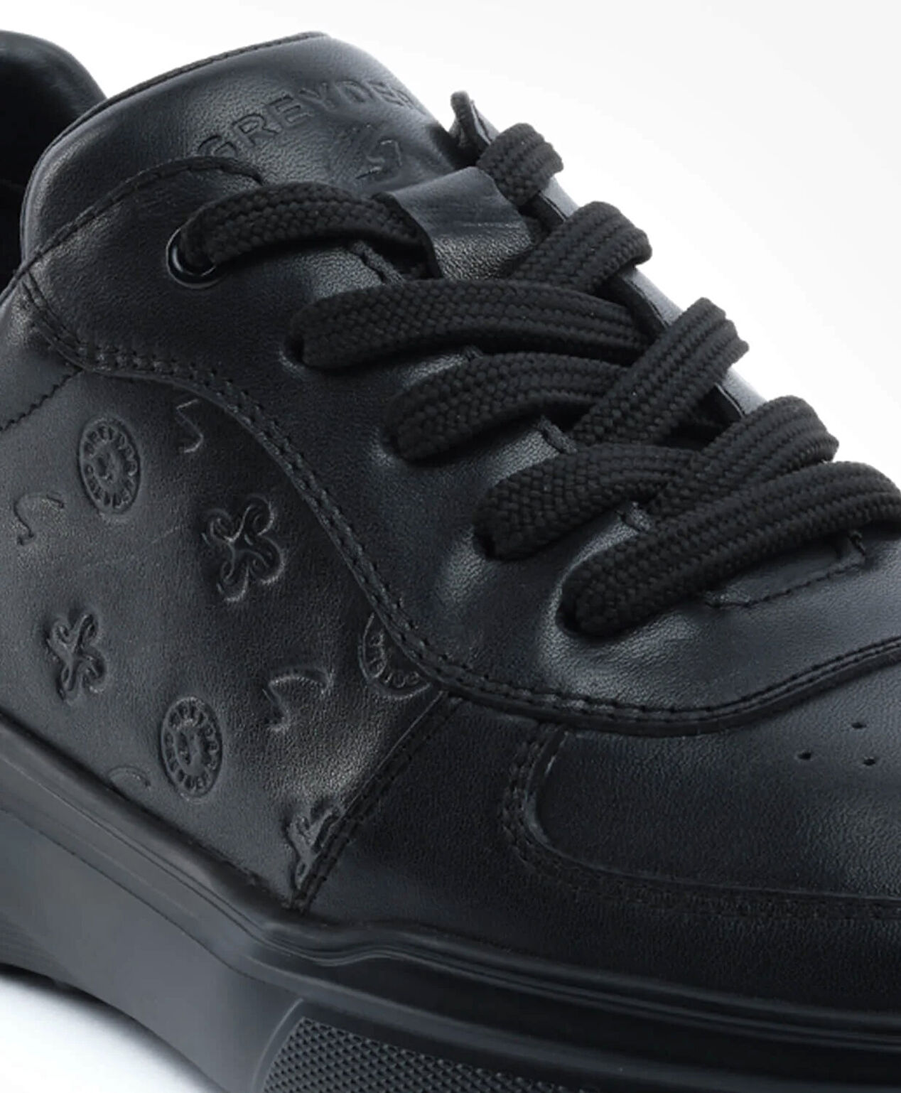 Erkek Siyah Hakiki Deri Sneaker Ayakkabı - 5