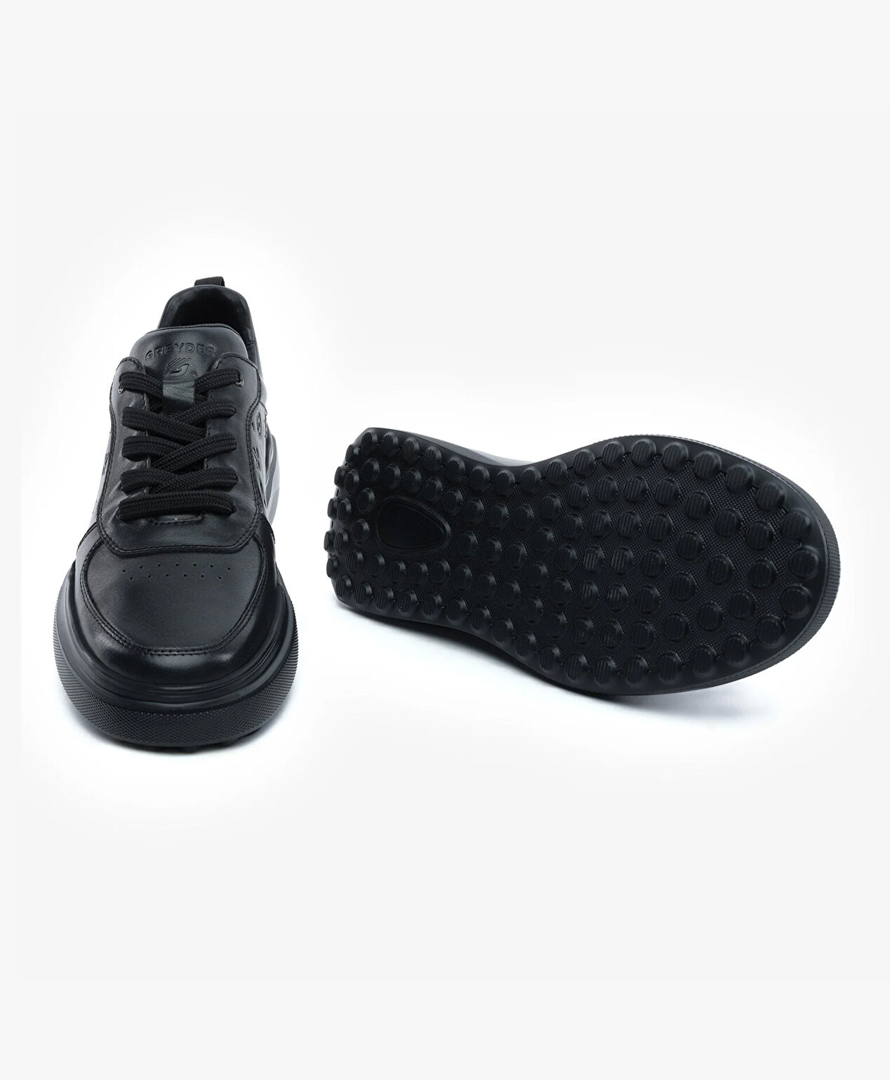 Erkek Siyah Hakiki Deri Sneaker Ayakkabı - 6