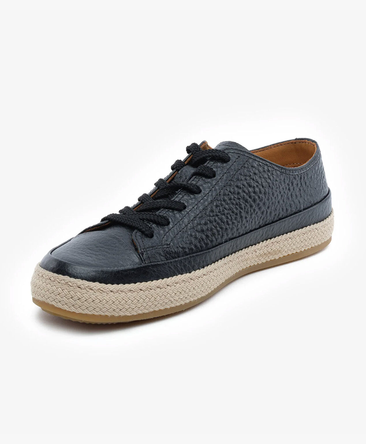 Erkek Siyah Hakiki Deri Sneaker Ayakkabı - 3