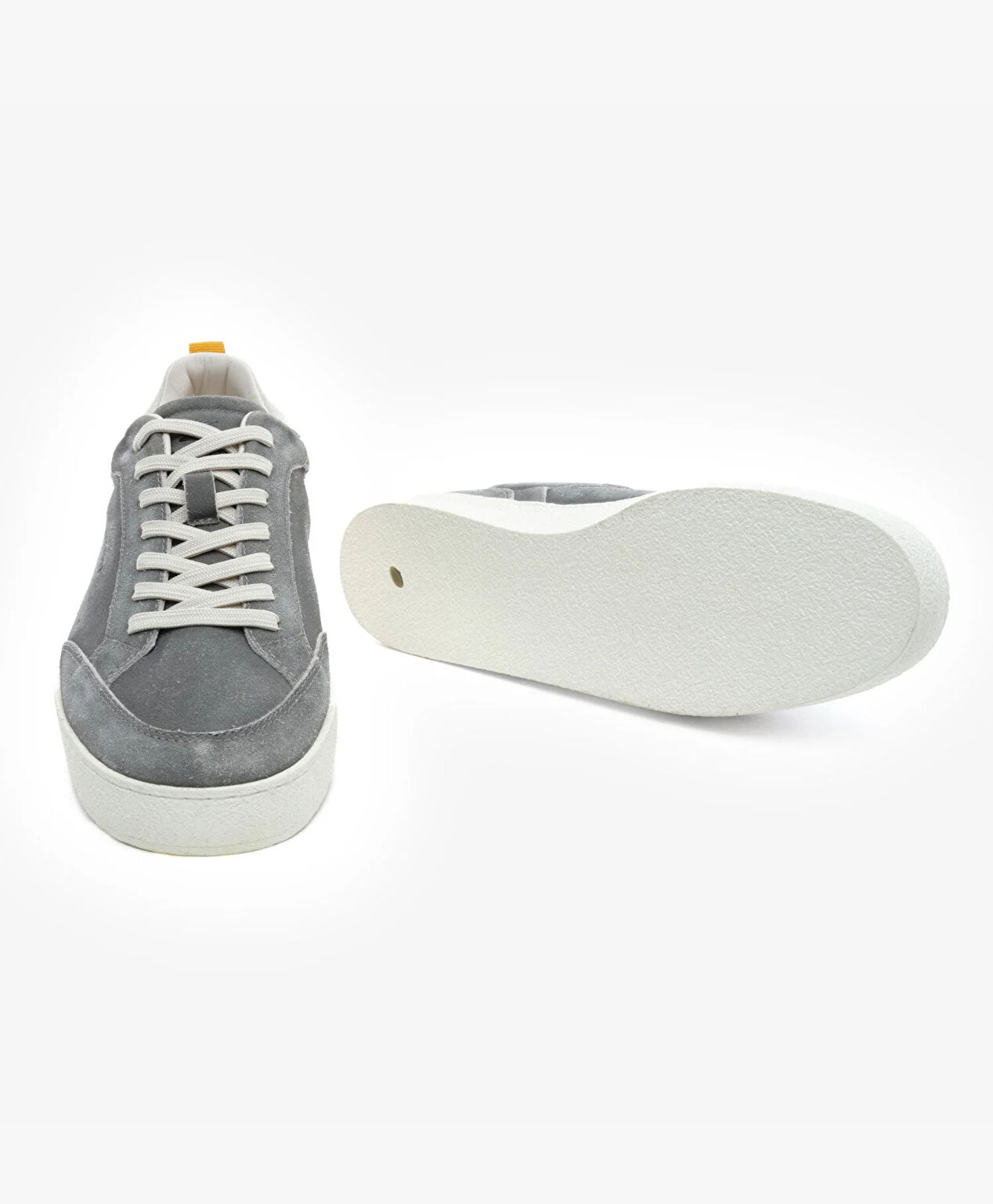 Erkek Gri Hakiki Deri Sneaker Ayakkabı - 6
