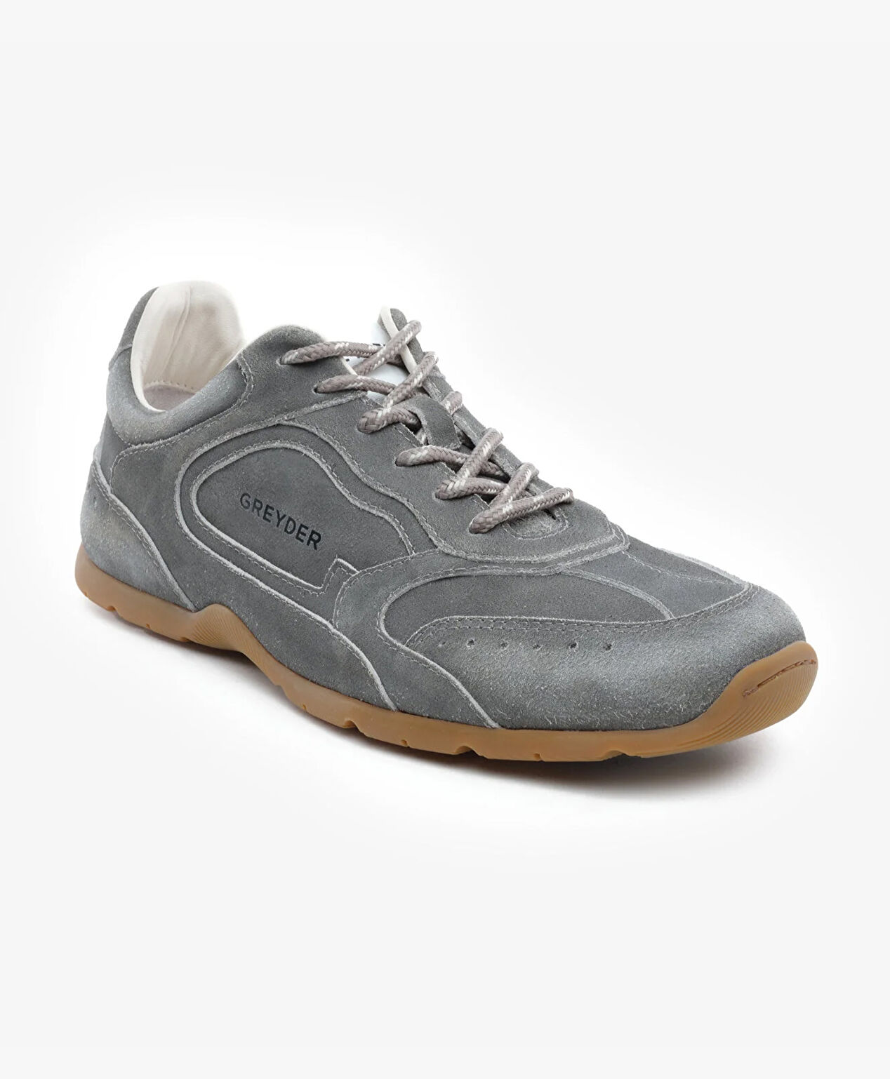 Erkek Koyu Gri Hakiki Deri Sneaker Ayakkabı - 2