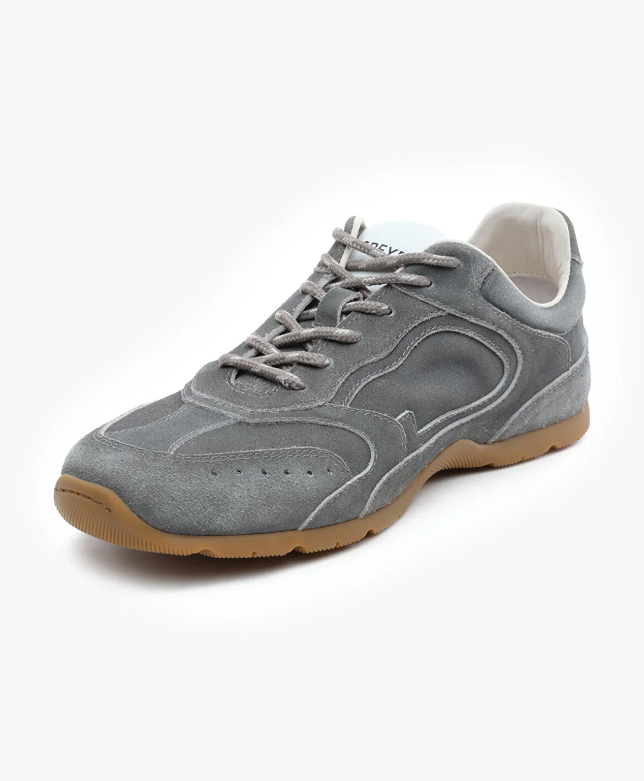 Erkek Koyu Gri Hakiki Deri Sneaker Ayakkabı - 3