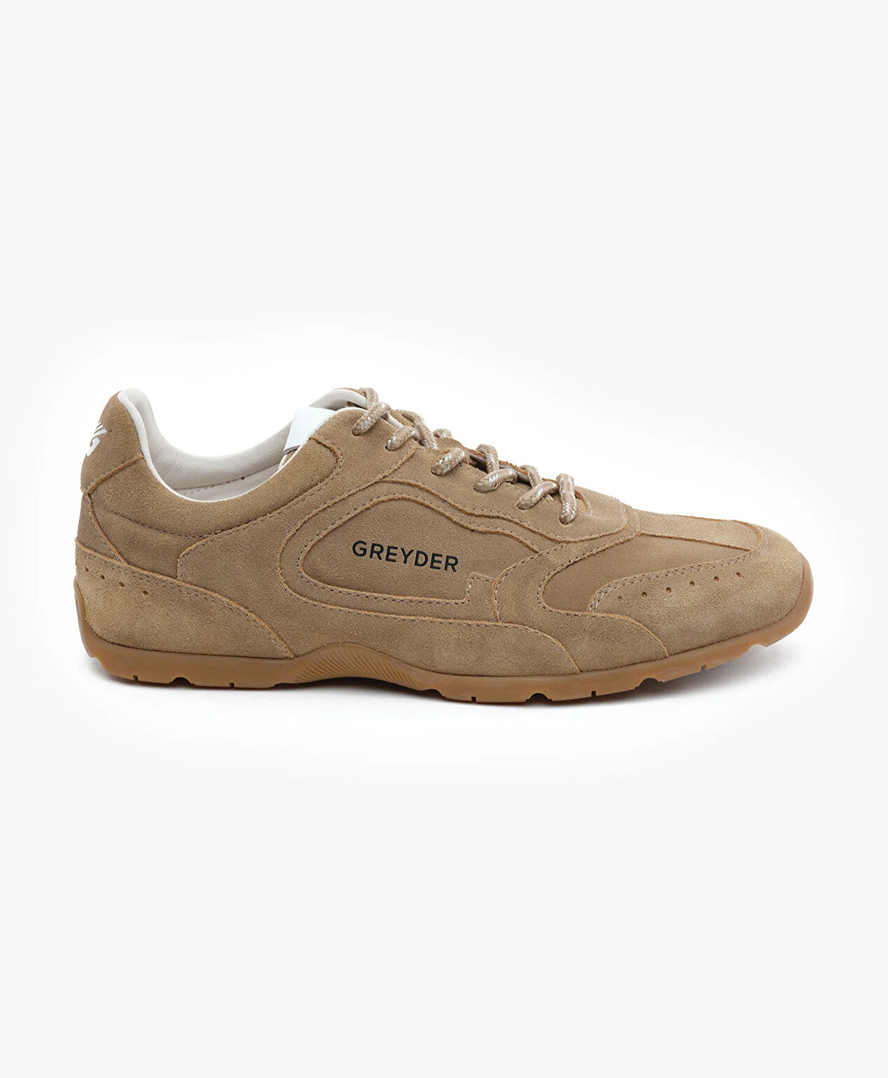 Erkek Ekru Hakiki Deri Sneaker Ayakkabı - 1