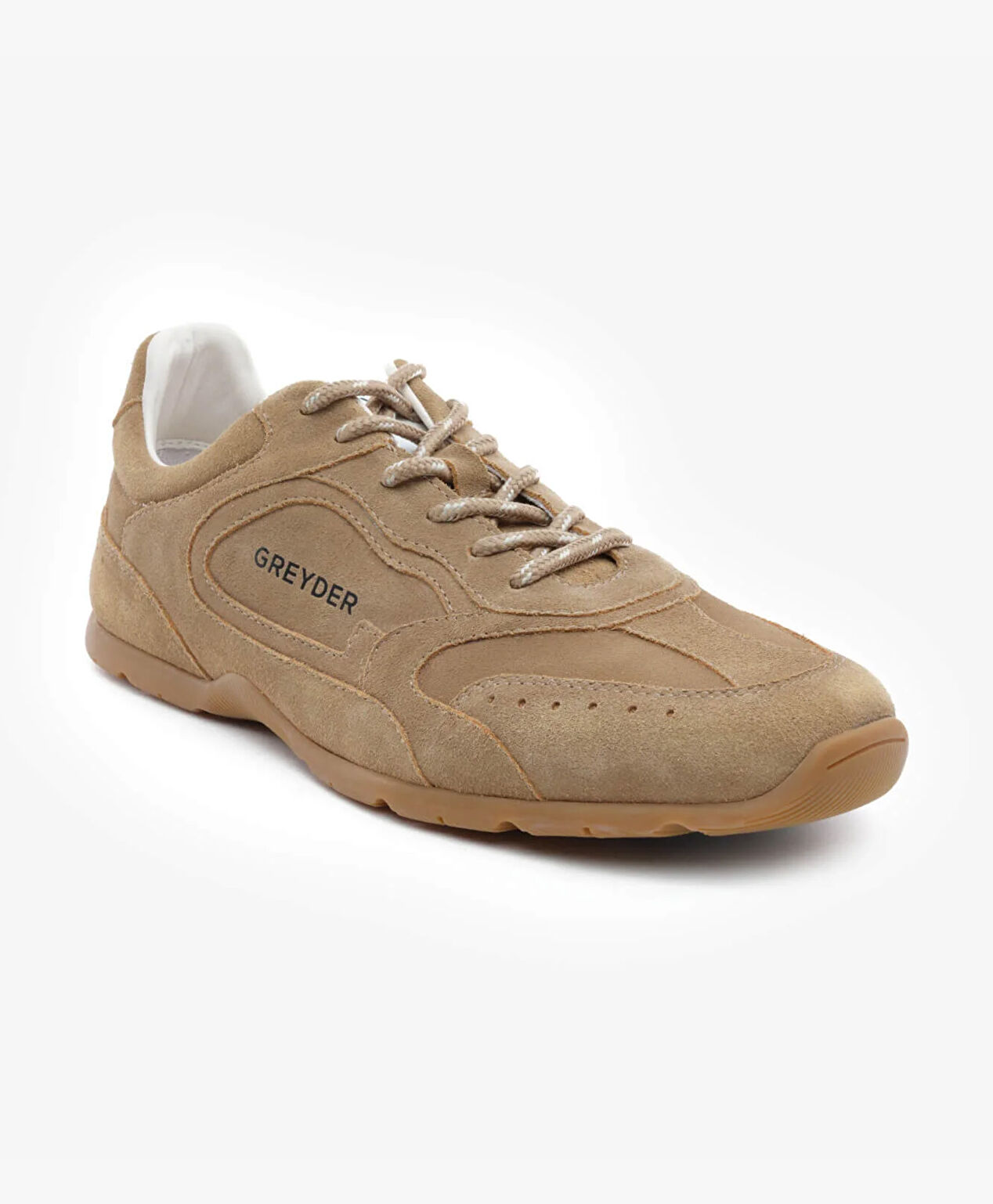Erkek Ekru Hakiki Deri Sneaker Ayakkabı - 2